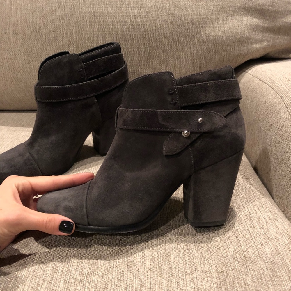 RAG & BONE HARROW SUEDE BOOTS in charcoal